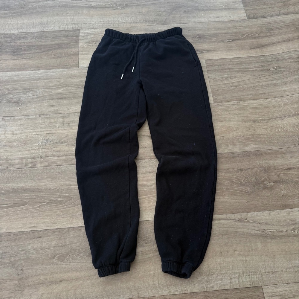 Garage Women Black Fleece Lined Jogger Sweatpants Elastic Waist XS 100083369